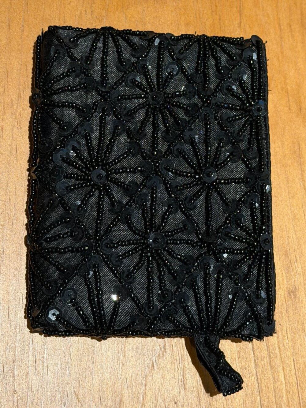 Amco - black beaded purse - vintage style